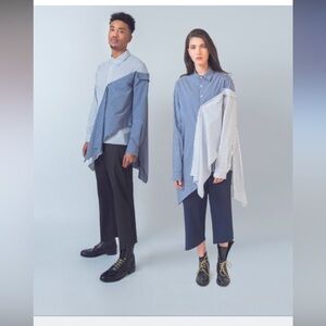 Rare 🌈🫶Wilde Vertigga Asymmetrical button up shirt, Unique Gender neutral.